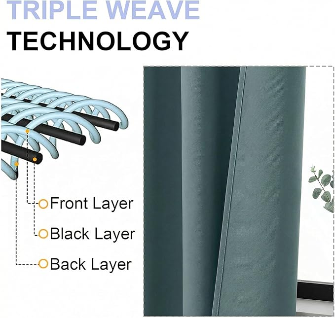 Simplebrand Ava Dark Green Short 36 Inches Blackout Curtain 2 Panels Set, Half Window Rod Pocket Privacy Curtain Tiers for Kitchen, Curtains Blackout for Bathroom Shades, W40 x L36 Inch, Dark Green