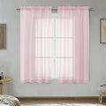 OVZME Blush Pink Sheer Curtains 45 Inches Long 2 Panels - Soft Light Filtering Window Sheer Panels for Living Room/Bedroom, Top Dual Rod Pocket, 1 Pair, Each 42Wx45L Inches