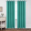 Joydeco Blackout Curtains 63 inch Length 2 Panels Set, Thermal Insulated Long Curtains & Drapes 2 Burg, Room Darkening Grommet Drapes for Bedroom Living Room Windows (W42 x L63 Inch, Peacock Blue)