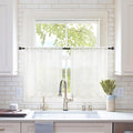 MIULEE 2 Panels Kitchen Tiers Half Window Sheer Curtains Rod Pocket Voile Drapes for Kitchen Bathroom Small Windows 54 by 36 Inch Ivory