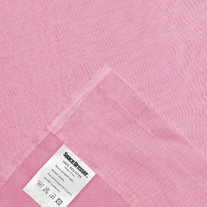 SpaceDresser Sheer Voile Window Treatment Rod Pocket Curtain Panels for Kitchen Bedroom Living Room Drapes Sunlight Filtering Privacy Semi Home Decor Assorted (Light Pink, 52 W x 96 L)
