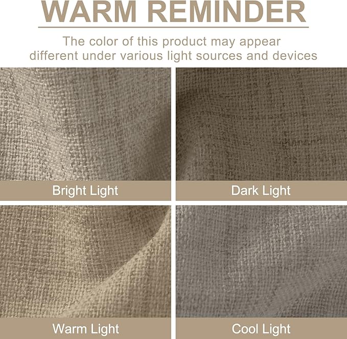 100% Blackout Shield Linen Blackout Curtains for Bedroom 84 Inches Long, Back Tab/Rod Pocket Living Room Drapes, Thermal Insulated Blackout Curtains 2 Panels Set, 50" W x 84" L, Faux Linen