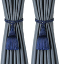 Fenghuangwu 2 Pack Curtain Tie Backs Rope Tassels for Curtains Drape tiebacks Handmade Outdoor Home and Outdoor Decorative (Navy, 2p)