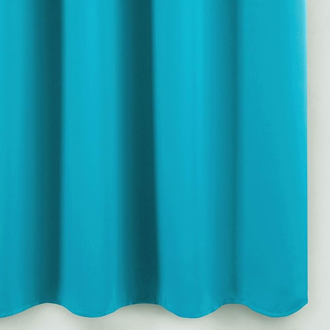 LEMOMO Teal Blackout Curtains 34 x 63 Inch Length/Set of 2 Curtain Panels/Thermal Insulated Room Darkening Blackout Curtains for Bedroom