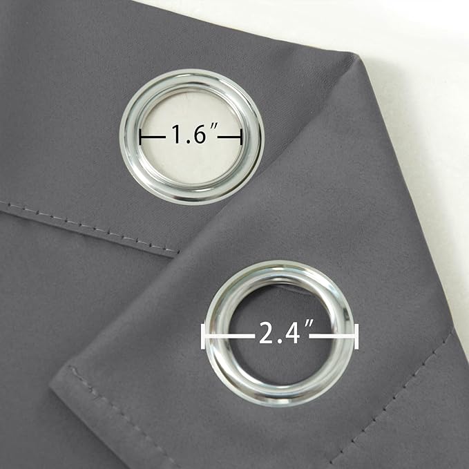 LEMOMO Blackout Curtains 52 x 90 Inch Long Frost Grey Curtains Set of 2 Panels Room Darkening Curtains for Bedroom and Living Room