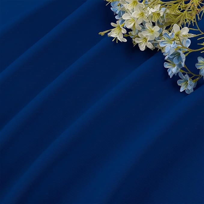 CUCRAF Royal Blue Blackout Curtains 96 inch Length 2 Panels Set, Rod Pocket Room Darkening Drapes for Bedroom Living Room, Insulated Thermal Light Blocking Window Curtain (W52 x L96 Inch)