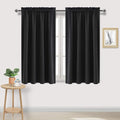 DWCN Blackout Curtains Room Darkening Thermal Insulated Bedroom Curtains Window Curtain Panels, 52 x 45 inches Long, Set of 2 Black Rod Pocket Drapes