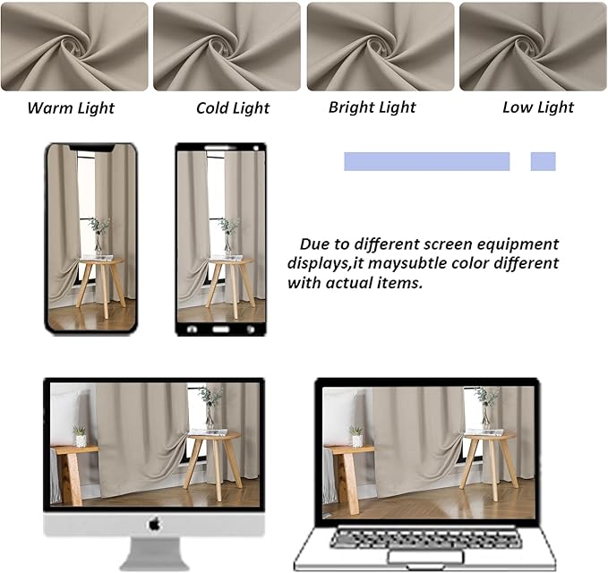 Simplebrand Ava Stone Blackout Curtains for Bedroom, 78 Inch Length, 2 Panels Set, Privacy Thermal Insulated Rod Pocket Window Curtains for Patio, French Door, W40 x L78 Inch