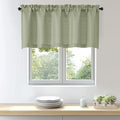 OWENIE Bob 1 PCS Green Valances for Windows, Faux Linen Textured Kitchen Window Curtains Valance for Bedroom Living Room, Modern Soft Airy Solid Rod Pocket Bathroom Cafe Curtain, 60Wx24L Inch