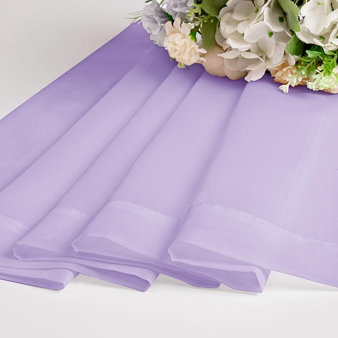 OWENIE Lavender Sheer Curtains 72 Inches Long Set of 2, Airy Sheer Curtains & Drapes for Living Room Bedroom, Solid Voile French Door Curtain Rod Pocket Top, Light Purple, 2 Pcs Total 84 inch Width