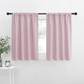 NICETOWN RV Blackout Curtains for Camper Windows, Baby Pink, 34" x 30", Set of 2, Kitchen Short Blackout Curtains & Drapes, Thermal Insulated Rod Pocket Window Treatment Draperies for Nursery