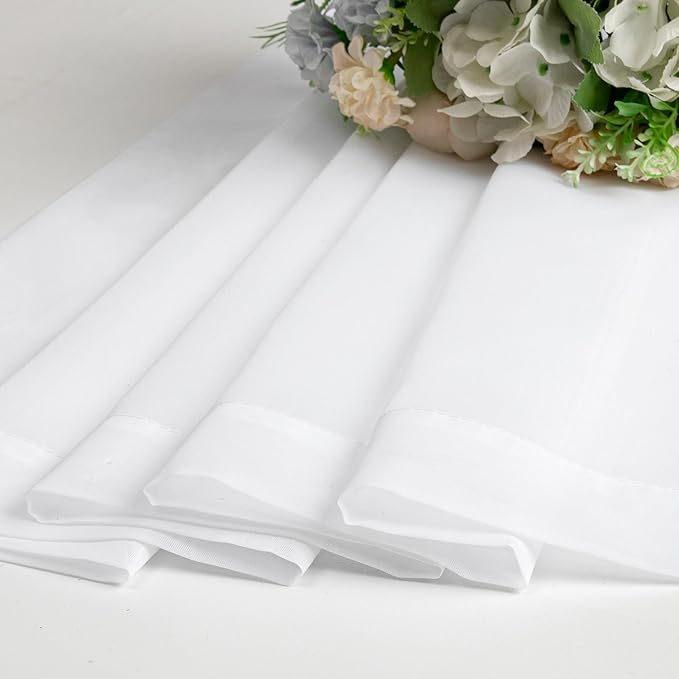 Simplebrand White Sheer Curtains 72 Inches Long 2 Panels for Living Room, Rod Pockets Airy Window Treatments Voile Sheer White Curtains Panels Lightweight for Front Back Patio Glass Door, 42" Width