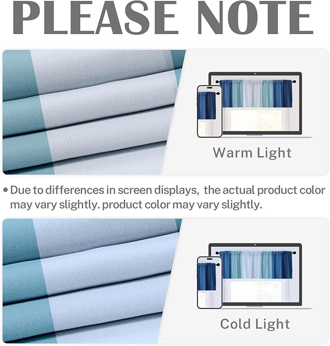 Emvency 2 Pack Valances Window Treatments, Striped Blue Coastal Nautical Modern Navy Drapes Adjustable Curtain for Windows Living Room Kitchen Over Sink, 52x18 Inch Rod Pocket Valances
