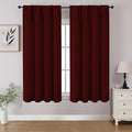CUCRAF Burgundy Red Blackout Curtains 45 inch Length 2 Panels Set, Rod Pocket Room Darkening Drapes for Bedroom Living Room, Insulated Thermal Light Blocking Window Curtain (W52 x L45 Inch)