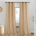 NICETOWN Linen Burlap Window Curtains 84 inches Long, Grommet Thick Linen Blend Window Treatments Privacy Assured with Light Filtering for Bedroom/Living Room, W42 x L84