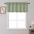 OWENIE Sage Green Valances for Windows 1 Pcs 20 Inch Length, Light Filtering Textured Short Small Valance Curtains for Bathroom Basement Living Room, Half Window Curtains Over Sink, 60" W by 20" L