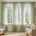 MIULEE Sage Green Sheer Curtains 72 Inches Long, 4 Panels Set, Light Filtering Rod Pocket Voile Drapes Window Treatments, Semi Transparent Airy Fabric for Bedroom and Living Room, 54 x 72 Inches