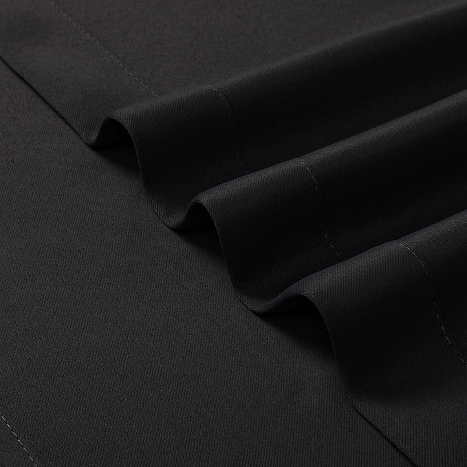 Chyhomenyc Black Blackout Valances for Windows, Short Window Valance Curtains for Living Room Bedroom Bathroom, Room Darkening Solid Privacy Small Kitchen Valances, 60Wx16L, 2 Pack