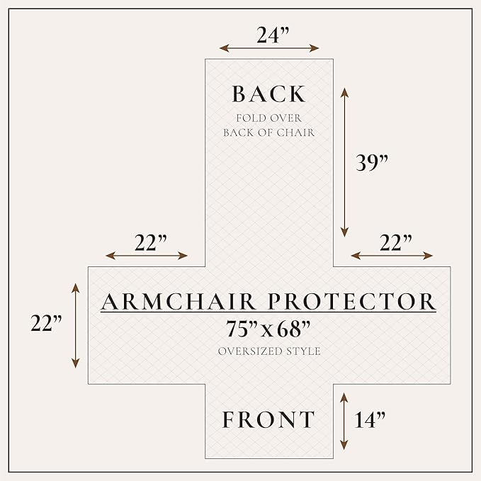 Great Bay Home Reversible Patchwork Chair Cover - Washable Slipcover Furniture Protector with Elastic Straps - Perfect for Kids & Pets - Box-Stitched Detail (Taupe)