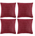 Fancy Homi 4 Packs Burgundy Decorative Throw Pillow Covers 22x22 Inch for Living Room Couch Bed, Holiday Christmas Home Decor Gift, Soft Plush Corduroy Cute Square Accent Cushion Case 55x55 cm