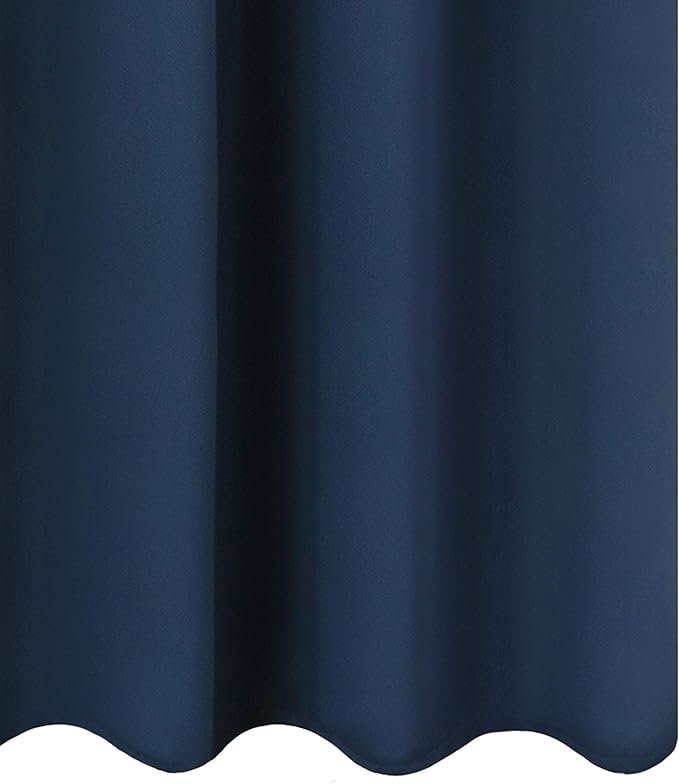 LEMOMO Navy Blue Thermal Blackout Curtains/52 x 54 Inch/Set of 2 Panels Room Darkening Curtains for Bedroom
