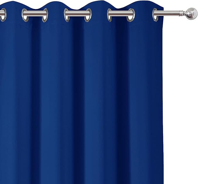 LEMOMO Blackout Curtains 52 x 84 inch/Royal Blue Curtains Set of 2 Panels/Thermal Insulated Room Darkening Bedroom Curtains
