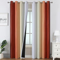 Estelar Textiler Burnt Orange and Greyish White Ombre Blackout Curtains & Drapes for Living Room, Thermal Insulated Grommet Energy Saving Window Gradient Curtains for Bedroom, 52Wx108L, 2 Panels