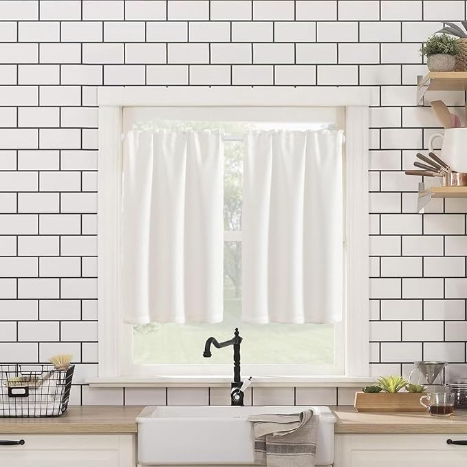 KXLife 4 Pcs Spring Tension Curtain Rod Adjustable 28 to 40 Inches, 5/8" Diameter, Black, Expandable Spring Loaded Tension Rods For Window No Drilling
