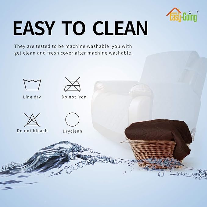 Easy-Going Reversible Loveseat Couch Cover for 2 Cushion Couch Sofa Cover for Dogs Water Resistant Furniture Protector with Foam Sticks Elastic Straps for Pet (Loveseat, Chocolate/Chocolate)