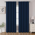 CUCRAF Navy Blue Blackout Curtains 108 inch Length 2 Panels Set, Rod Pocket Room Darkening Drapes for Bedroom Living Room, Insulated Thermal Light Blocking Window Curtain (W52 x L108 Inch)