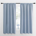 NICETOWN Bedroom Curtains Blackout Draperies, Vintage Blue, 1 Pair, 34-inch W x 63-inch L, Home Decorations Thermal Insulated Solid Pole Top Blackout Drapes for Living Room