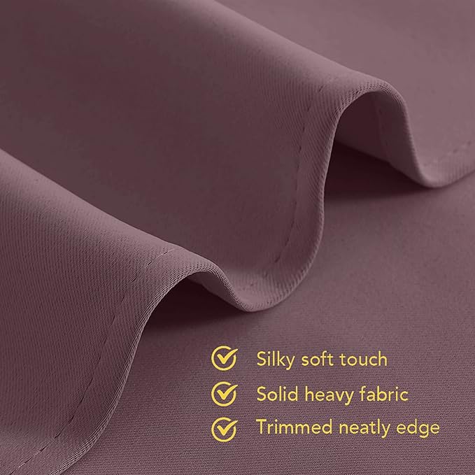 NICETOWN Blackout Draperies Curtains for Kids Room, Window Treatment Thermal Insulated Solid Grommet Blackout Drape Panels for Bedroom (Dry Rose, Set of 2, 70 by 108 inches)