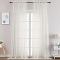 Gwine Ivory Sheer Curtains 120 Inches Long 2 Panels Set, Extra Long Sheer Ivory Curtains for Living Room Bedroom, Farmhouse Filmy Soft Rod Pocket Curtain, 59 Wx120 L Inch, 2 PCS, 10ft