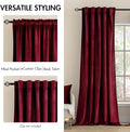 MIULEE Velvet Curtains 96 inches 2 Panels - Luxury Blackout Curtains for Bedroom Living Room Thermal Insulated Super Soft Christmas Window Drapes Rod Pocket & Back Tab, Burgundy Red, W52 x L96 inches