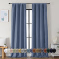 Simplebrand Ava Denim Blue Blackout Curtains for Bedroom 96 Inches Long 2 Panels, Thermal Insulated, Energy Saving Living Room Window Treatment Curtains Blackout Drapes, W40 x L96 Inch, Denim Blue