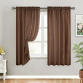 HOMEIDEAS Non-See-Through Brown Privacy Sheer Curtains, 52 X 63 Inches Long 2 Panels Sheer Curtains Light Filtering Window Drapes for Bedroom Living Room