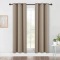 NICETOWN Bedroom Blackout Draperies Panels, 2 Panels, 42 x 72 Inch, Taupe, Three Pass Microfiber Noise Reducing Thermal Insulated Solid Ring Top Window Curtains