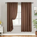 HOMEIDEAS Non-See-Through Brown Privacy Sheer Curtains, 52 X 72 Inches Long 2 Panels Sheer Curtains Light Filtering Window Drapes for Bedroom Living Room