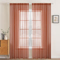 MIULEE 2 Panels Solid Color Sheer Window Curtains Elegant Window Voile Fall Panels/Drapes/Treatment for Bedroom Living Room (54 X 84 Inches Burnt Orange)