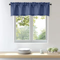 OWENIE Bob 1 PCS Blue Valances for Windows, Faux Linen Textured Kitchen Window Curtains Valance for Bedroom Living Room, Modern Soft Airy Solid Rod Pocket Bathroom Cafe Curtain, 60Wx16L Inch