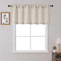 OWENIE Linen Valances for Windows 1 Pcs 22 Inch Length, Light Filtering Textured Short Small Valance Curtains for Bathroom Basement Living Room Bedroom, Half Window Curtains Over Sink, 60" W by 22" L