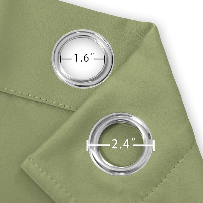 LEMOMO Sage Green Thermal Blackout Curtains/52 x 72 Inch/Set of 2 Panels Room Darkening Curtains for Bedroom