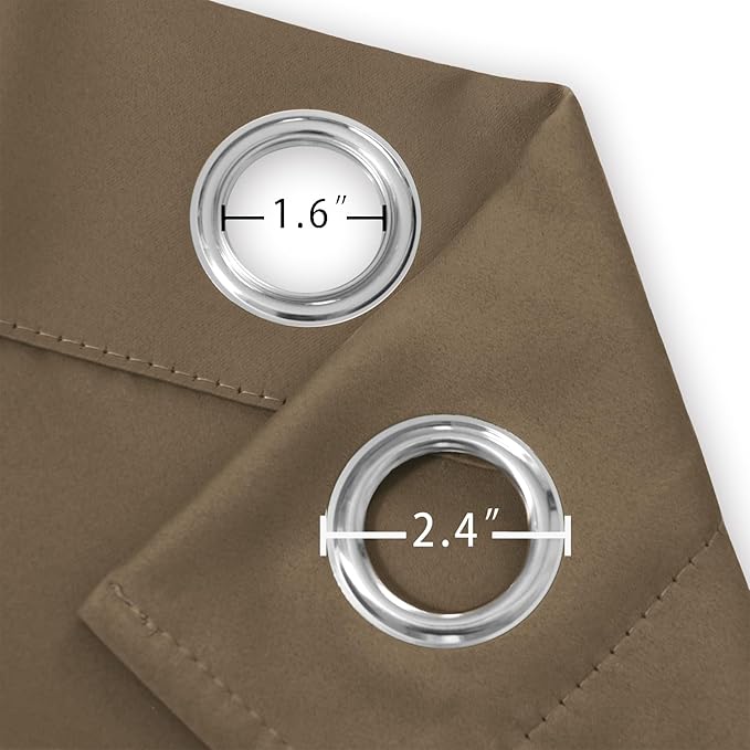 LEMOMO Brown Thermal Blackout Curtains/42 x 95 Inch/Set of 2 Panels Room Darkening Curtains for Bedroom