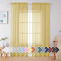Simplebrand Yellow Sheer Curtains 84 Inches Long, Light Filtering Rod Pocket Solid Color Window Sheer Curtain Panels, Elegant Curtains & Drapes for Living Room, Bedroom 2 Panels (42" W x 84" L)