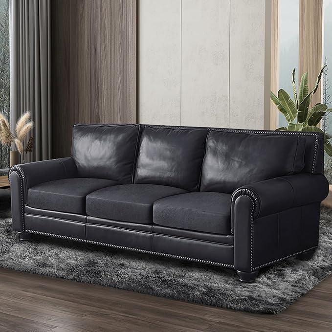 Leather Look Couch Cushion Covers Sofa Seat Slipcovers Sets Couches Furniture Protector for Sectional Armchair Loveseat Pets Kids Stretch Spandex Fabric (3 Cushion XL Sofa, Dark Grey)