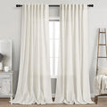 Cream Linen Curtains 102 inches Long 2 Panels Set for Living Room Extra Long Back Tab Curtains Neutral Farmhouse Light Filtering Semi Sheer Linen Drapes Ceiling to Floor for Large Window Ivory