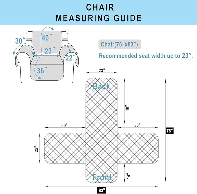 Recliner Chair Covers Reversible Sofa Couch Cover for Pets Lazy Boy Furniture Protector(23''Chair,Chocolate/Chocolate)