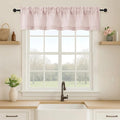 OVZME Blush Pink Valance for Windows, Light Filtering Faux Linen Textured Small Short Valance Kitchen Curtain, Rod Pocket Top Short Window Curtain for Bathroom Basement Farmhouse, 1 Piece, 60Wx12L