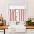 RYB HOME 100% Blackout Short Curtains for Small Window, Thermal Insulated Total Room Darkening Noise Reducing Curtains for Basement Bathroom RV Cars, 29 inches Wide by 30 inches Long, Baby Pink