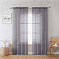Lecloud Charcoal Grey Sheer Curtains 78 Inches Long 2 Panels, Light Filtering Voile Breathable Curtains, Privacy Solid Window Treatments with Rod Pocket for Bedroom Living Room, Each 42" W x 78" L